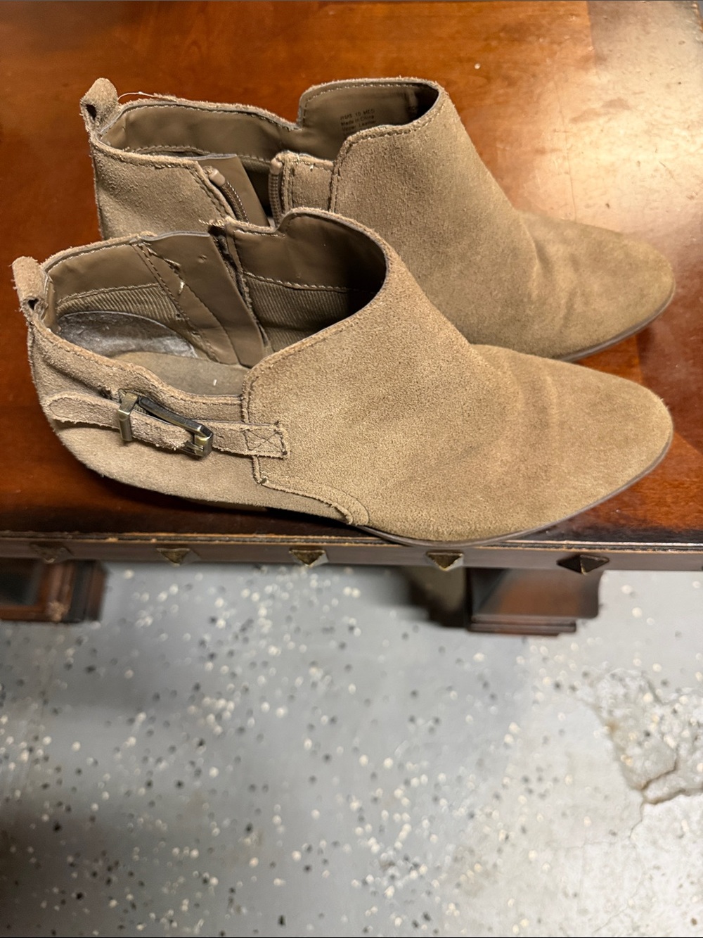 Women’s Suede Tan Ankle Booties - Classic Casual Style